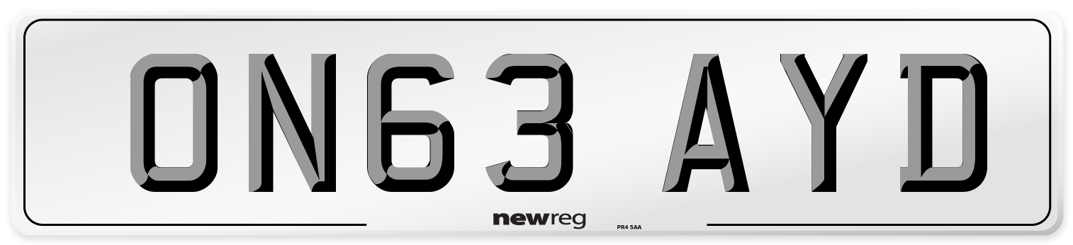 ON63 AYD Number Plate from New Reg